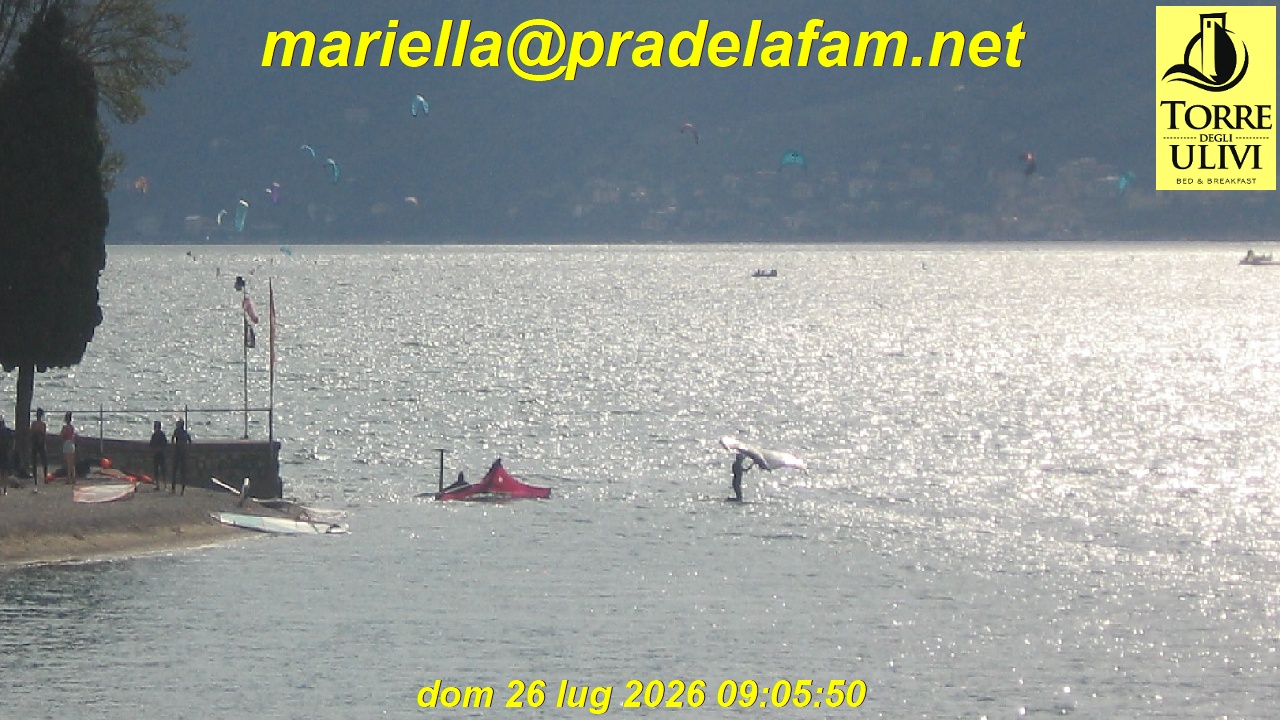 Webcam Pra de la Fam live: vento e condizioni in tempo reale sul Lago di Garda