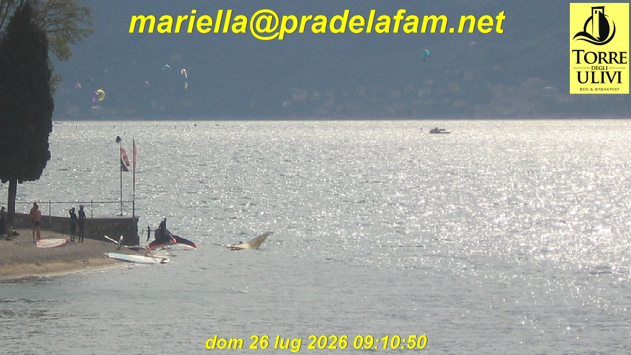 Webcam Pra de la Fam live: vento e condizioni in tempo reale sul Lago di Garda